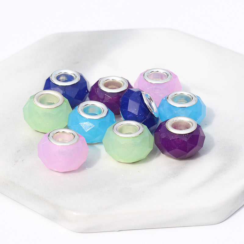 100 piezas al por mayor de 100 piezas de jalea acrílica Corte de color sólido Big Beads